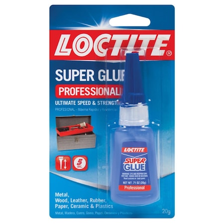 Loctite Super Glue, Professional Series, Clear, .71 fl oz., Bottle 1365882
